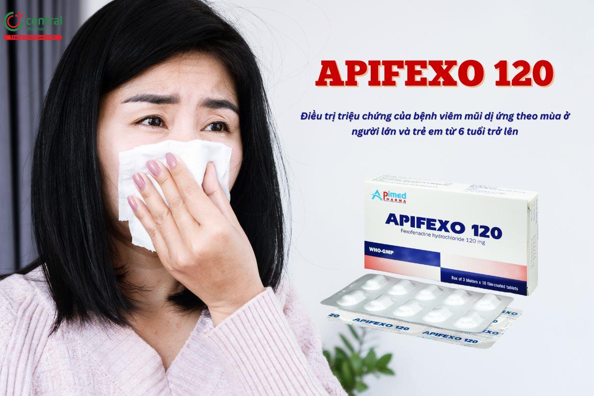 Thuốc Apifexo 120 điều trị triệu chứng viêm mũi dị ứng, mề đay vô căn