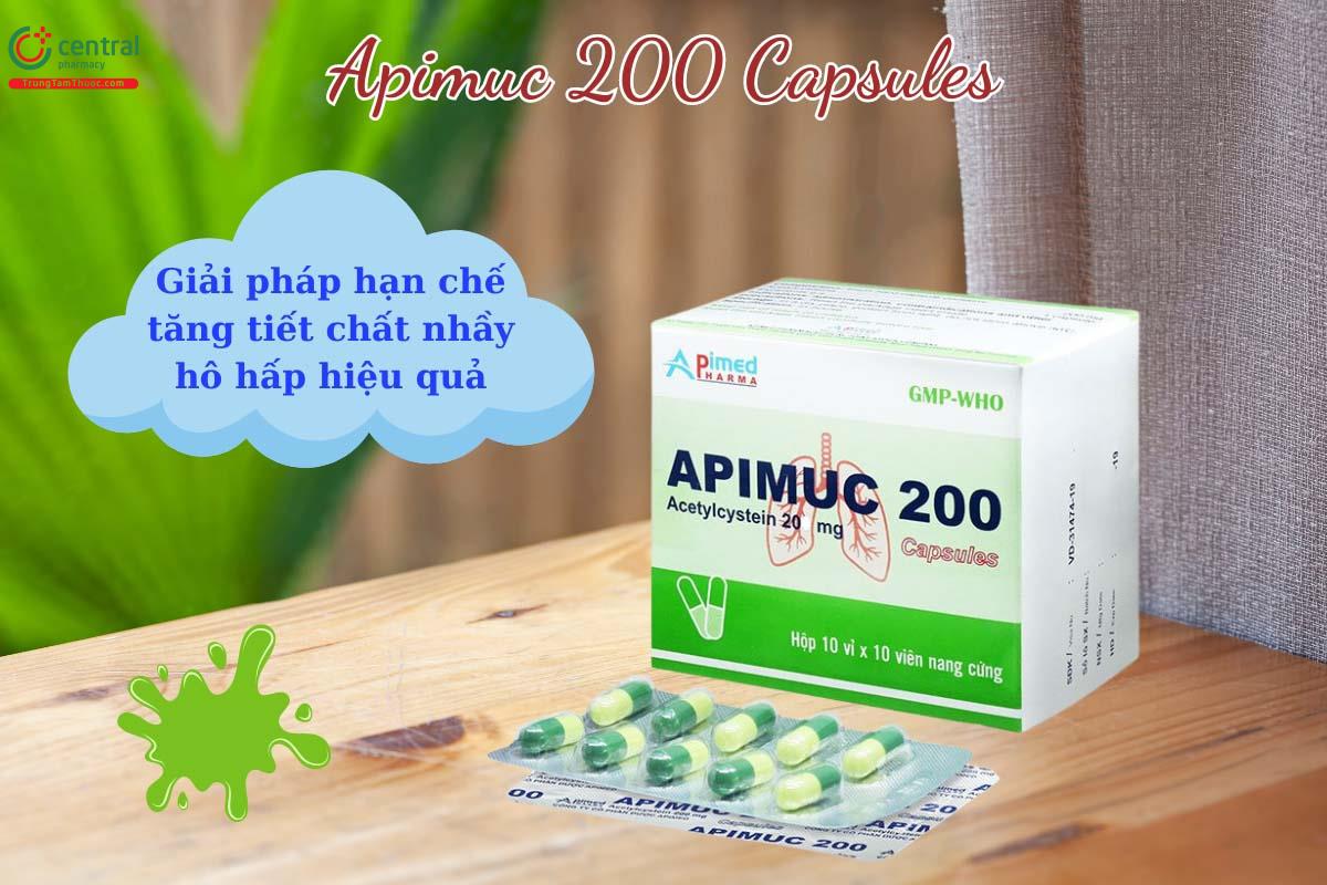 Thuốc Apimuc 200 Capsules - Giải pháp hạn chế tăng tiết chất nhầy hô hấp hiệu quả
