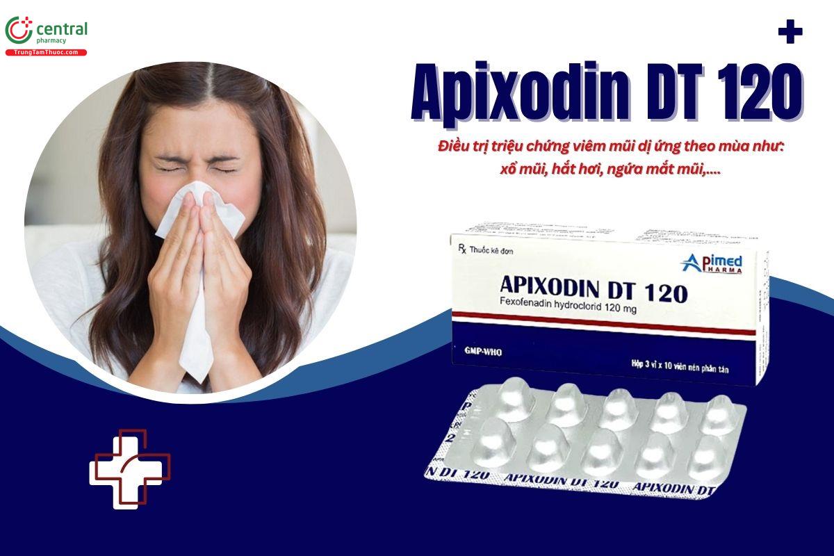 Thuốc Apixodin DT 120 trị viêm mũi dị ứng và mày đay mạn tính vô căn