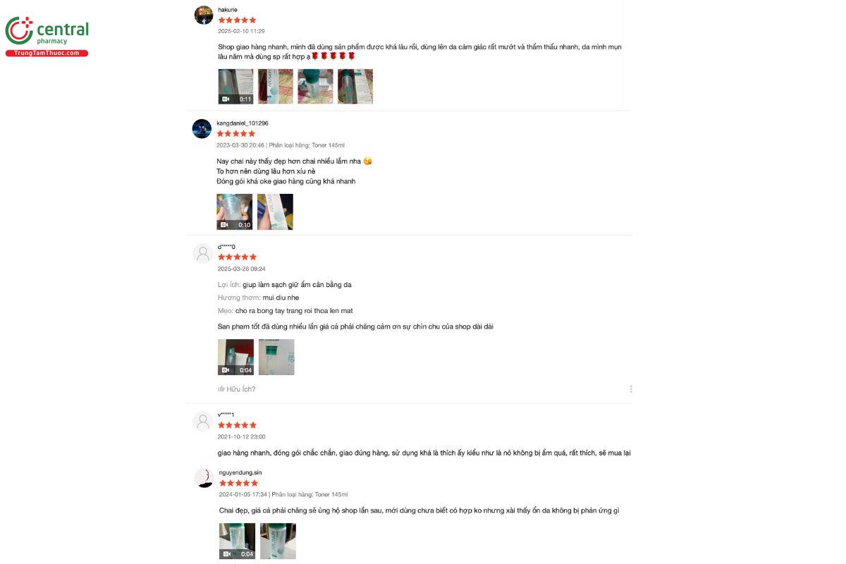 Cảm nhận của những người đã mua và sử dụng sản phẩm Aricamun Toner
