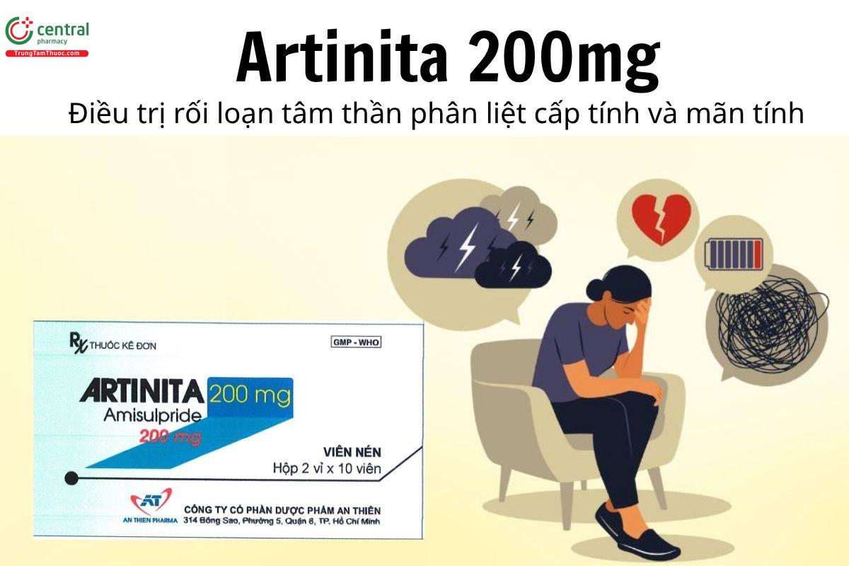 Thuốc Artinita 200mg - Điều trị rối loạn tâm thần phân liệt cấp và mãn tính