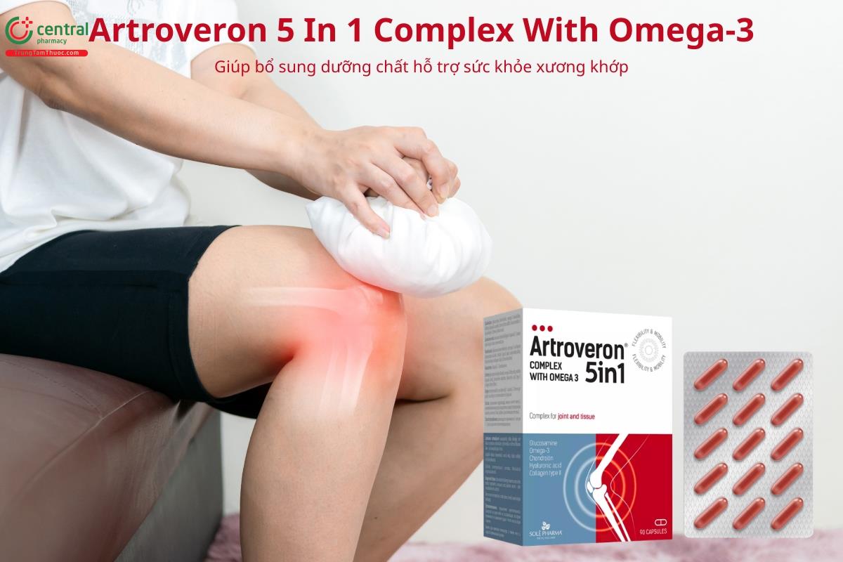 Artroveron 5 In 1 Complex With Omega-3 hỗ trợ sức khỏe xương khớp