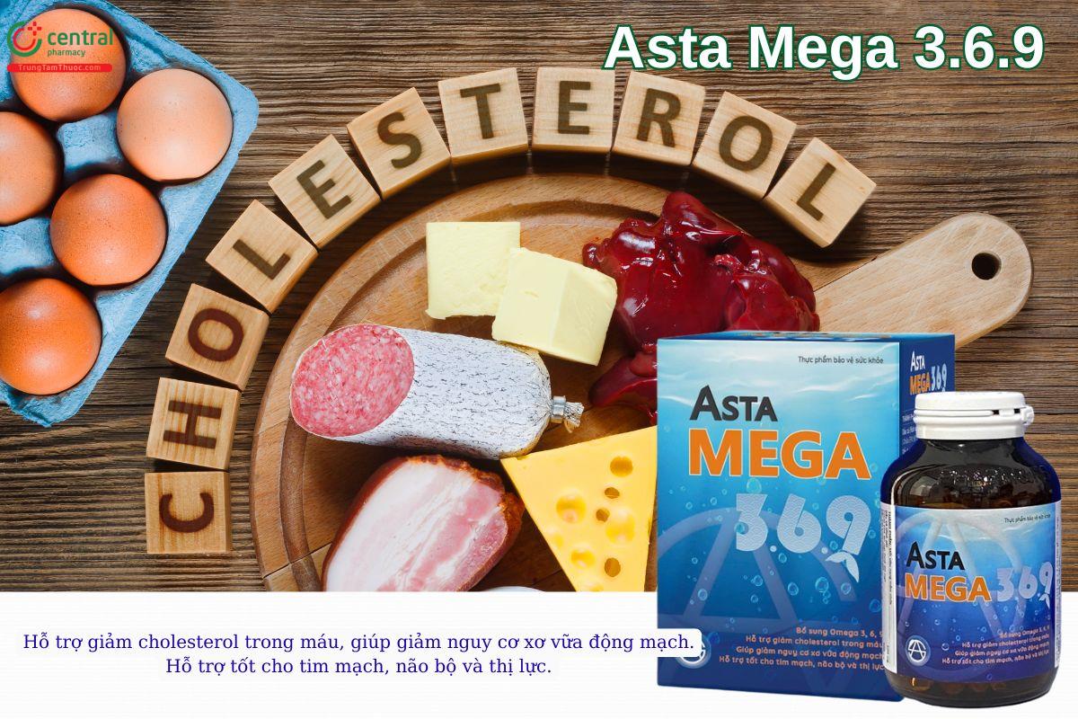 Viên uống Asta Mega 3.6.9 giúp giảm Cholesterol máu, tốt cho mắt, tim mạch, não bộ