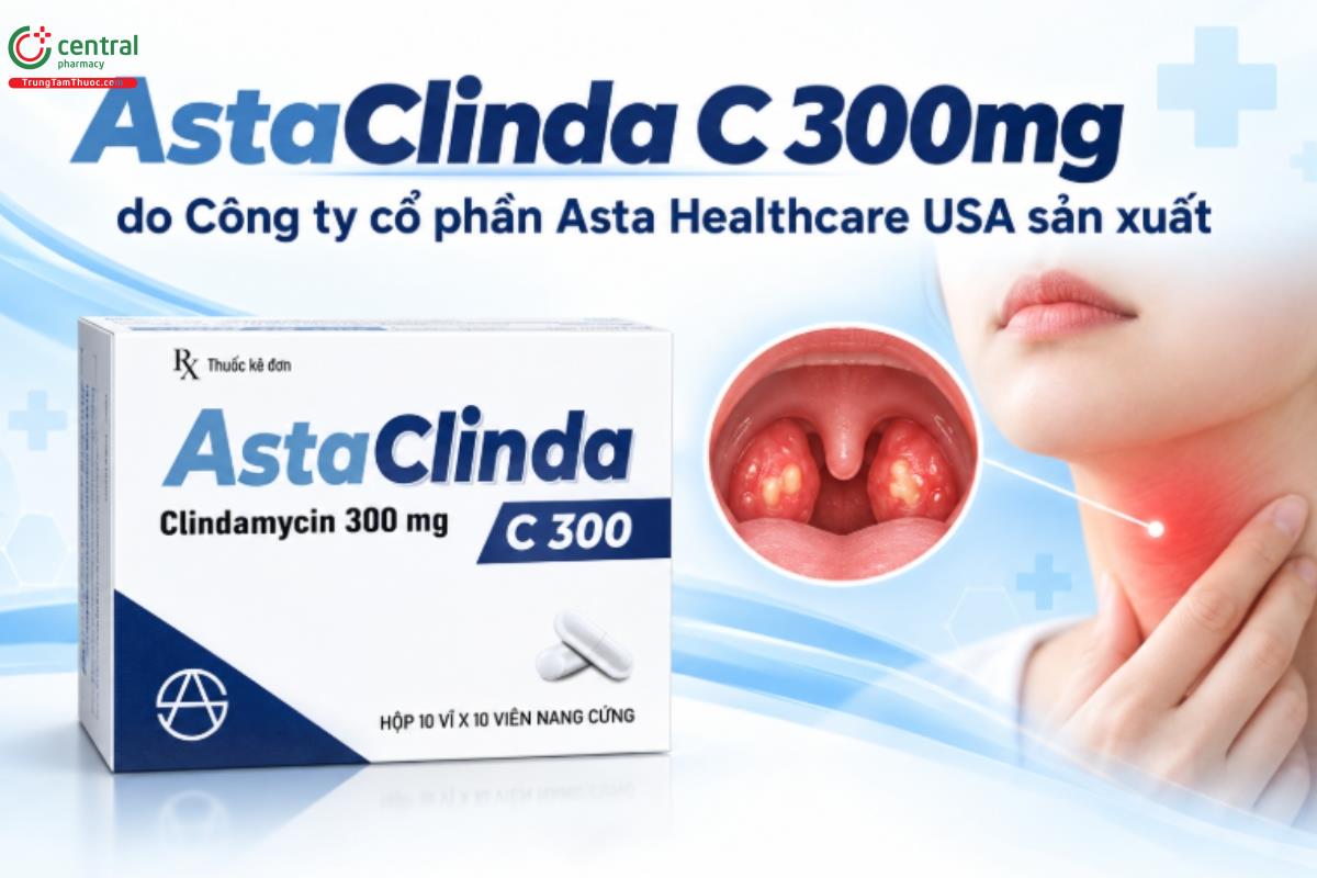 Thuốc AstaClinda C 300mg điều trị nhiễm khuẩn dưới đây do các vi khuẩn kỵ khí nhạy cảm với thuốc hoặc các chủng vi khuẩn ái khí