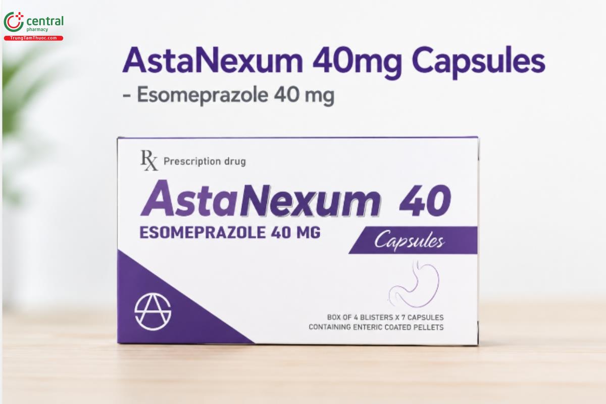 Thuốc AstaNexum 40mg Capsules điều trị trào ngược dạ dày, diệt vi khuẩn HP