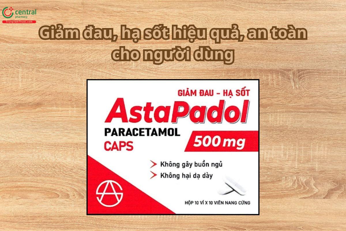Thuốc AstaPadol Caps 500mg giảm đau, hạ sốt hiệu quả, an toàn