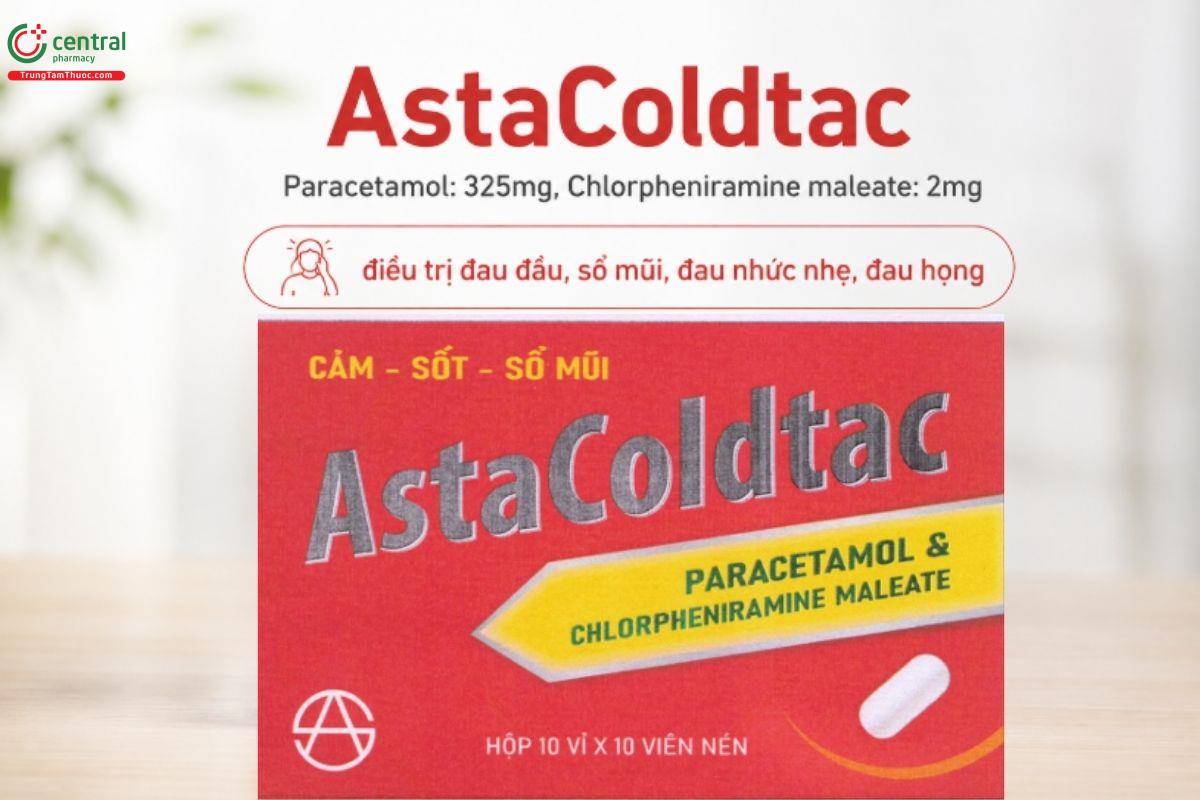Thuốc AstaColdtac 325mg/2mg điều trị đau đầu, sổ mũi, đau nhức nhẹ, đau họng