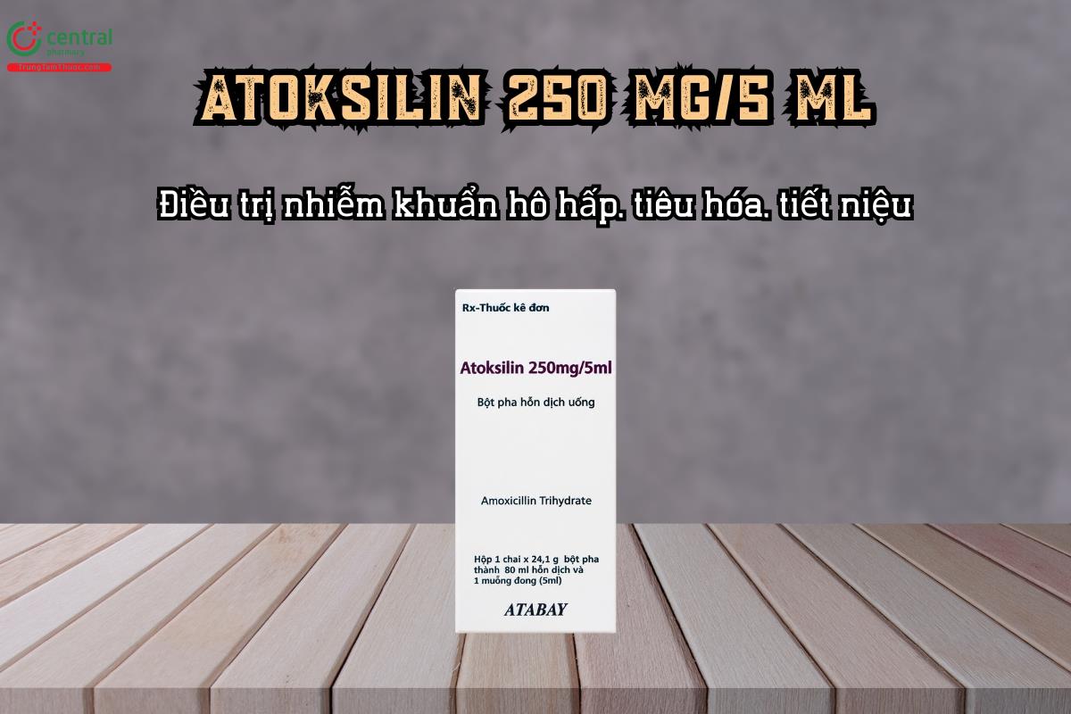 Điều trị nhiễm khuẩn hô hấp, tiêu hóa, tiết niệu với thuốc Atoksilin 250 mg/5 ml