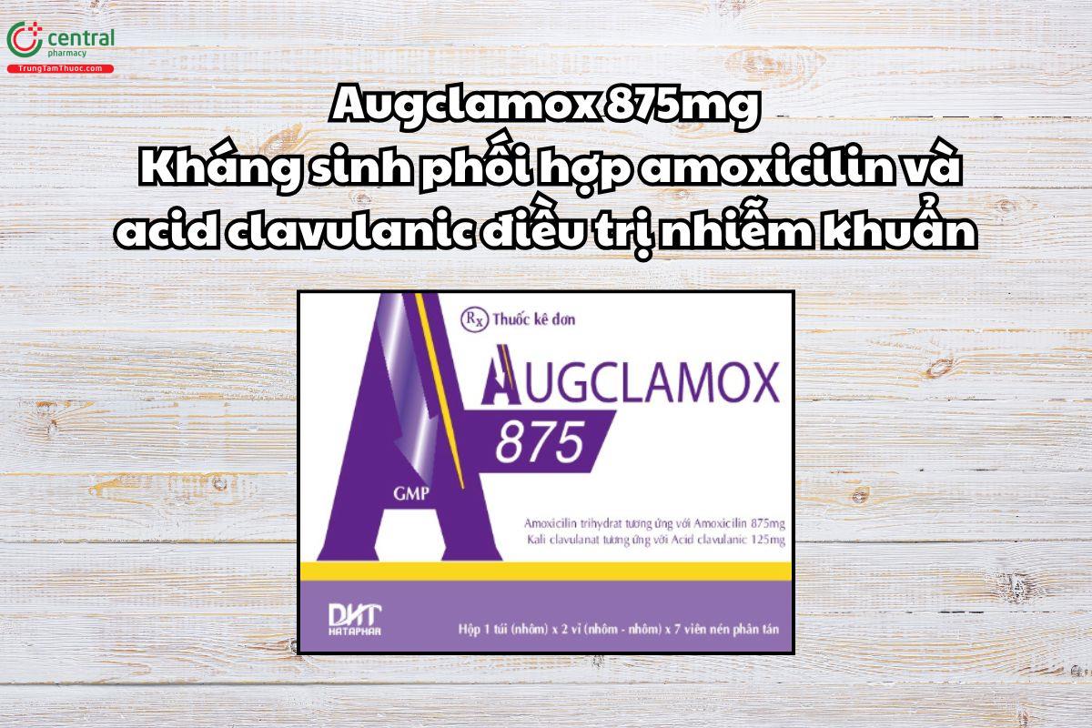 Thuốc Augclamox 875mg phối hợp amoxicilin và acid clavulanic điều trị nhiễm khuẩn