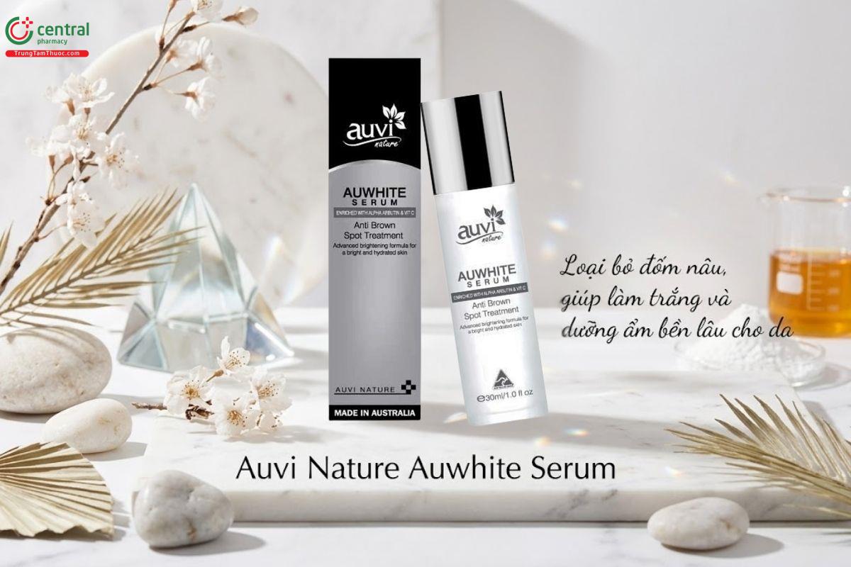 Auvi Nature Auwhite Serum 30ml làm mờ các đốm sạm, giúp da sáng hơn