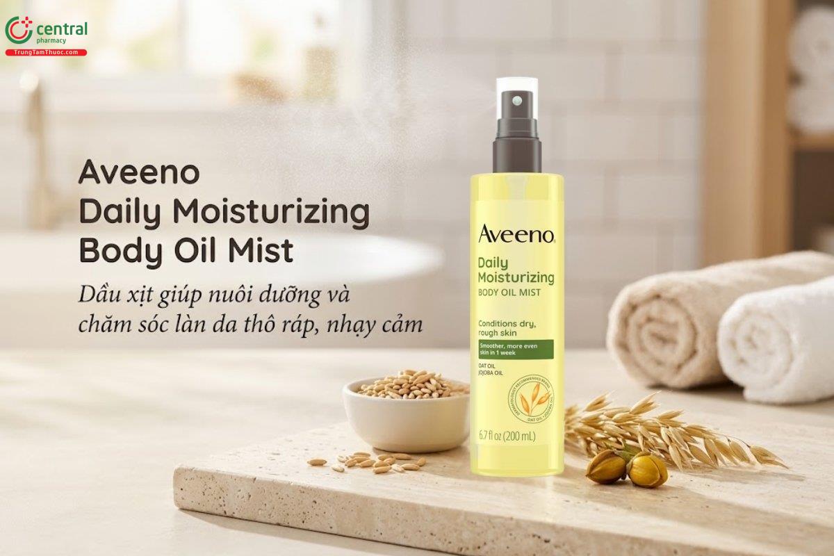Aveeno Daily Moisturizing Body Oil Mist cấp ẩm và chăm sóc làn da khô ráp
