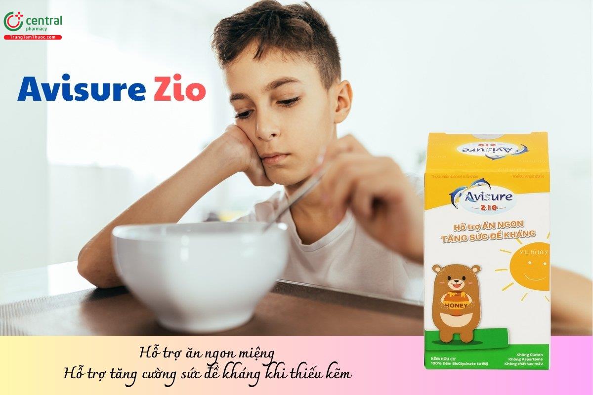 Avisure Zio hỗ trợ ăn ngon miệng, tăng sức đề kháng khi thiếu kẽm