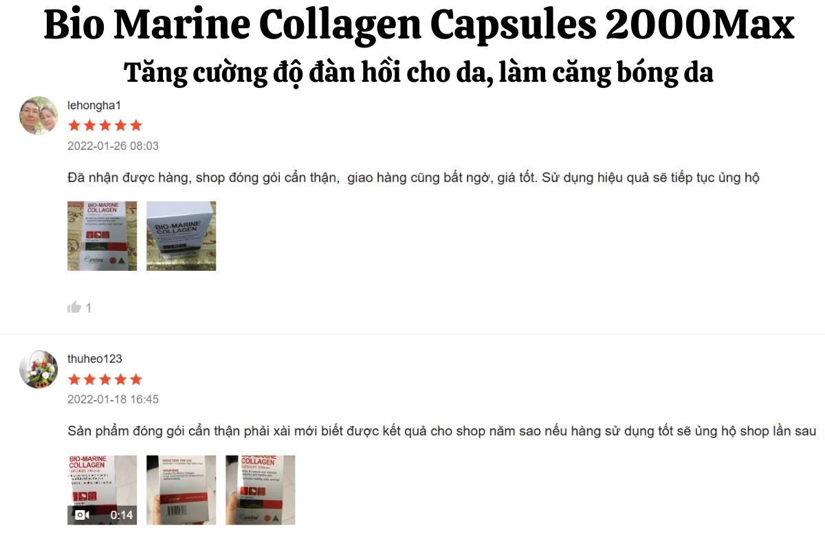 Bio-Marine Collagen Capsules 2000Max - Giúp đẹp da, chống lão hóa