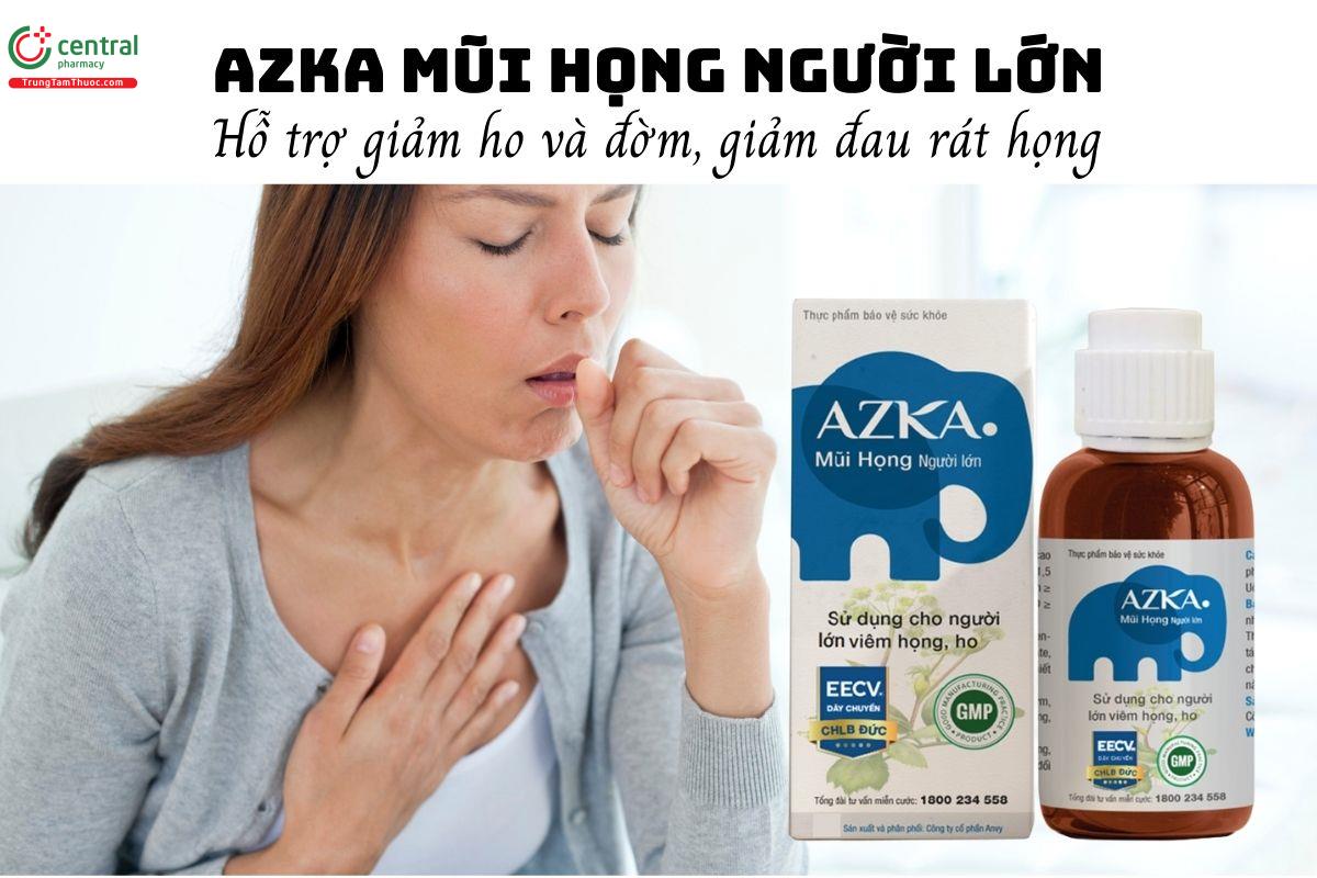 Azka Mũi Họng Người Lớn - Hỗ trợ giảm ho và đờm, giảm đau rát họng