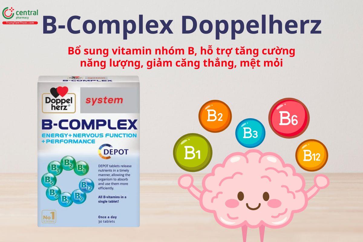 Vitamin B-Complex Doppelherz hỗ trợ tăng cường sức khỏe, giảm mệt mỏi