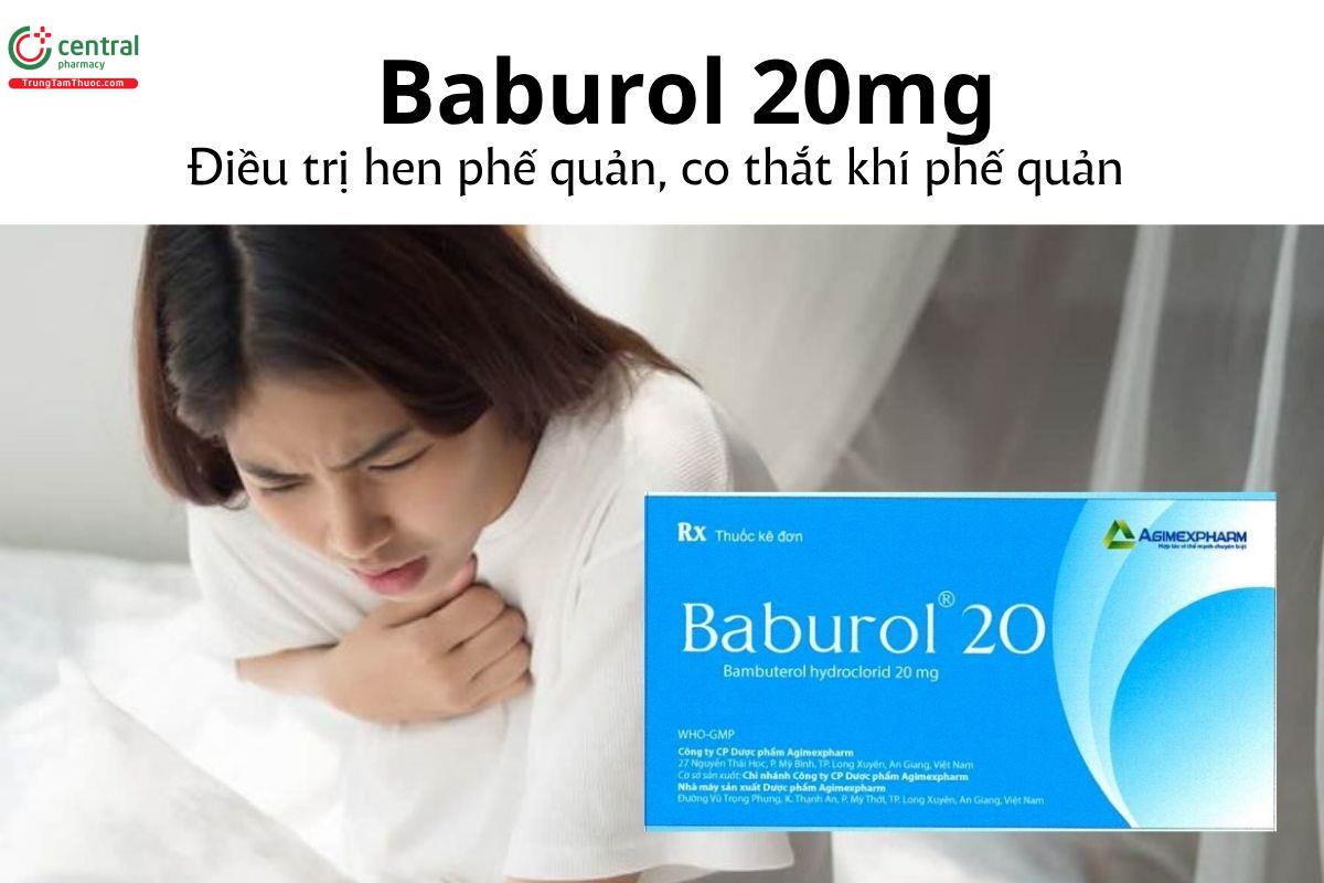 Thuốc Baburol 20mg - Điều trị hen phế quản, co thắt khí phế quản 