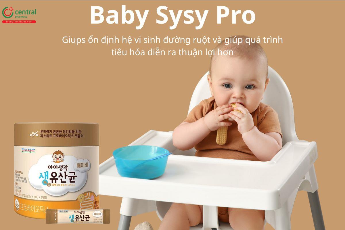Baby Sysy Pro hỗ trợ ổn định hệ vi sinh đường ruột, giúp tiêu hóa khoẻ 