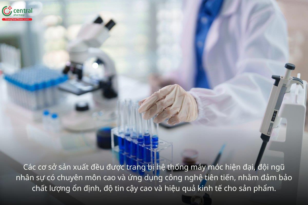 Các cơ sở sản xuất đều được trang bị hệ thống máy móc hiện đại, đội ngũ nhân sự có chuyên môn cao và ứng dụng công nghệ tiên tiến