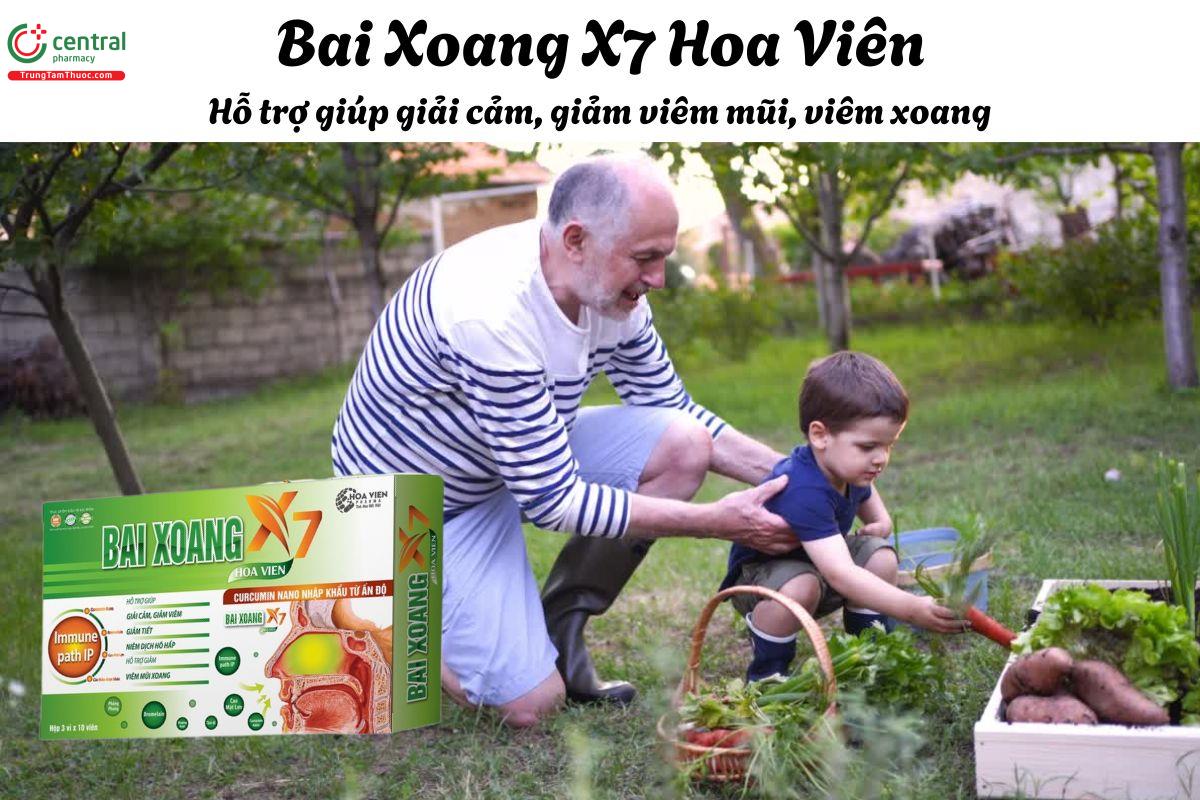 Bai Xoang X7 Hoa Viên (Vỉ) - giảm các biểu hiện của viêm mũi xoang