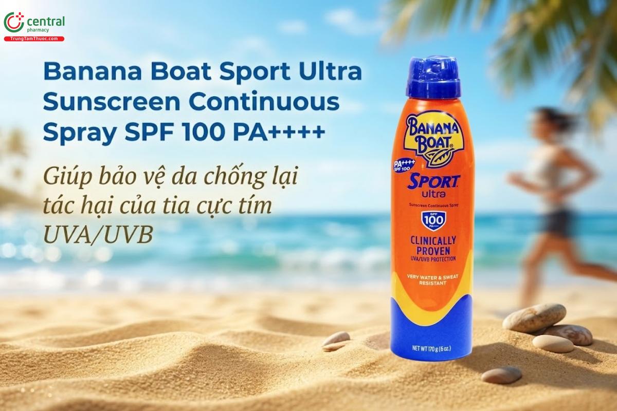 Xịt chống nắng Banana Boat Sport Ultra SPF 100 PA++++ chống nắng hiệu quả