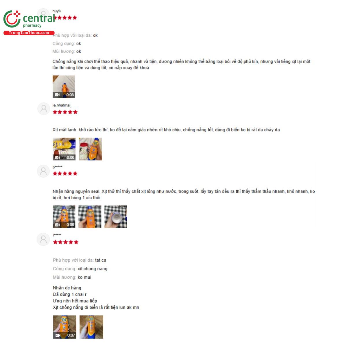 Một số đánh giá của khách hàng về sản phẩm Xịt chống nắng Banana Boat Sport Ultra SPF 100 PA++++