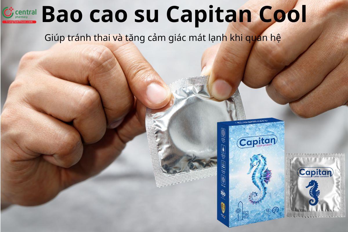 Bao cao su Capitan Cool giúp tránh thai và tăng cảm giác mát lạnh khi quan hệ