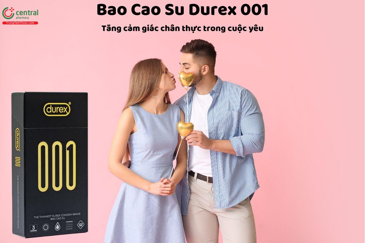 ​Bao cao su Durex 001 - Giúp tăng khoái cảm, mang lại cảm giác chân thực