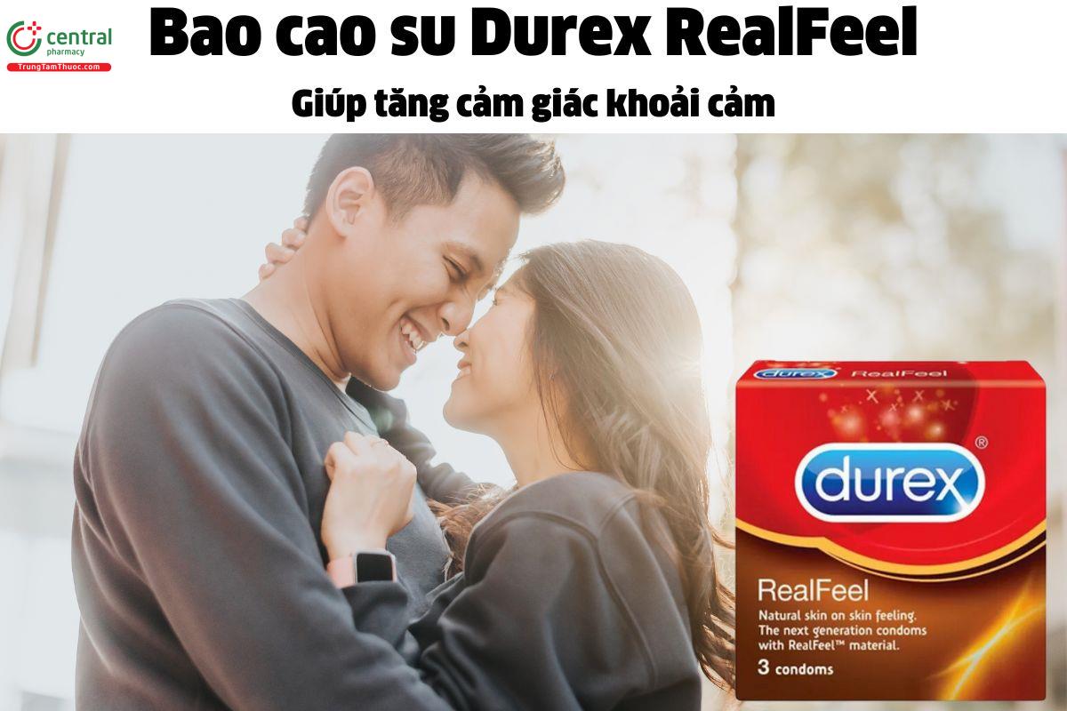 Bao cao su Durex RealFeel (Hộp 3 cái) - Tăng cảm giác khoái cảm trong cuộc yêu