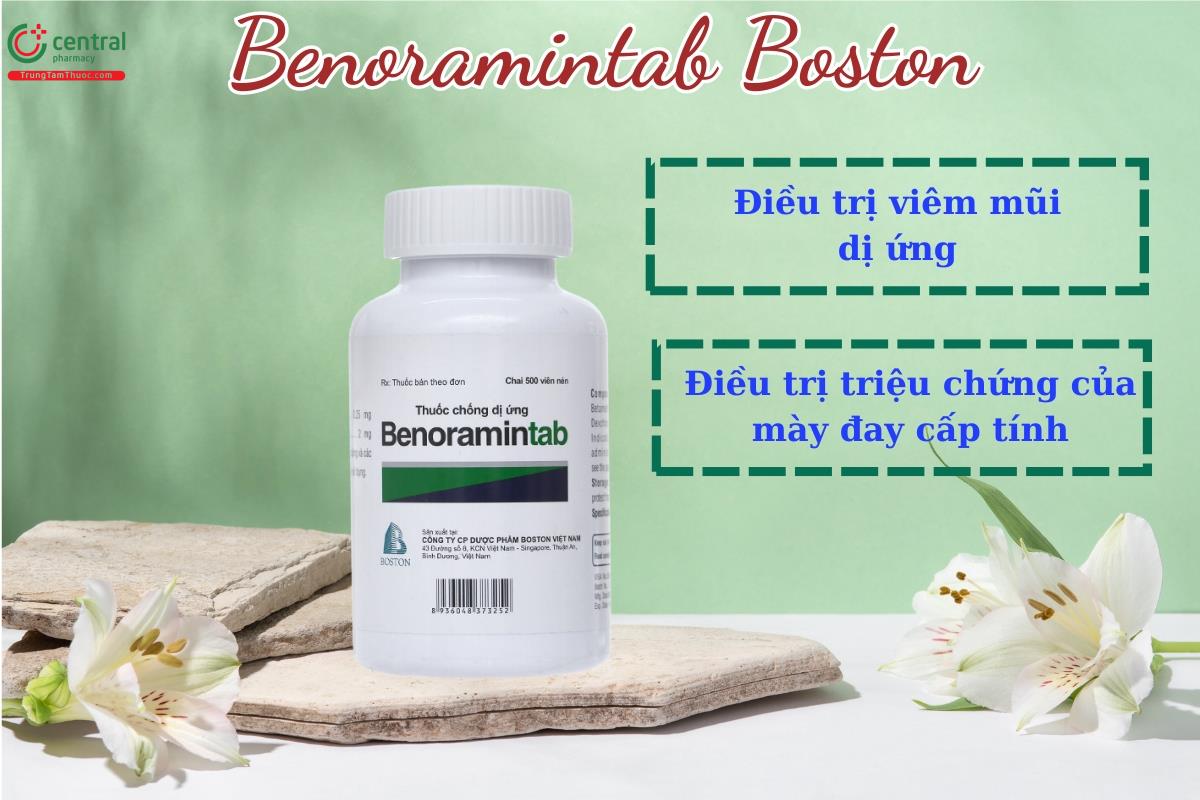 Thuốc Benoramintab Boston - Điều trị viêm mũi dị ứng và mày đay cấp tính 