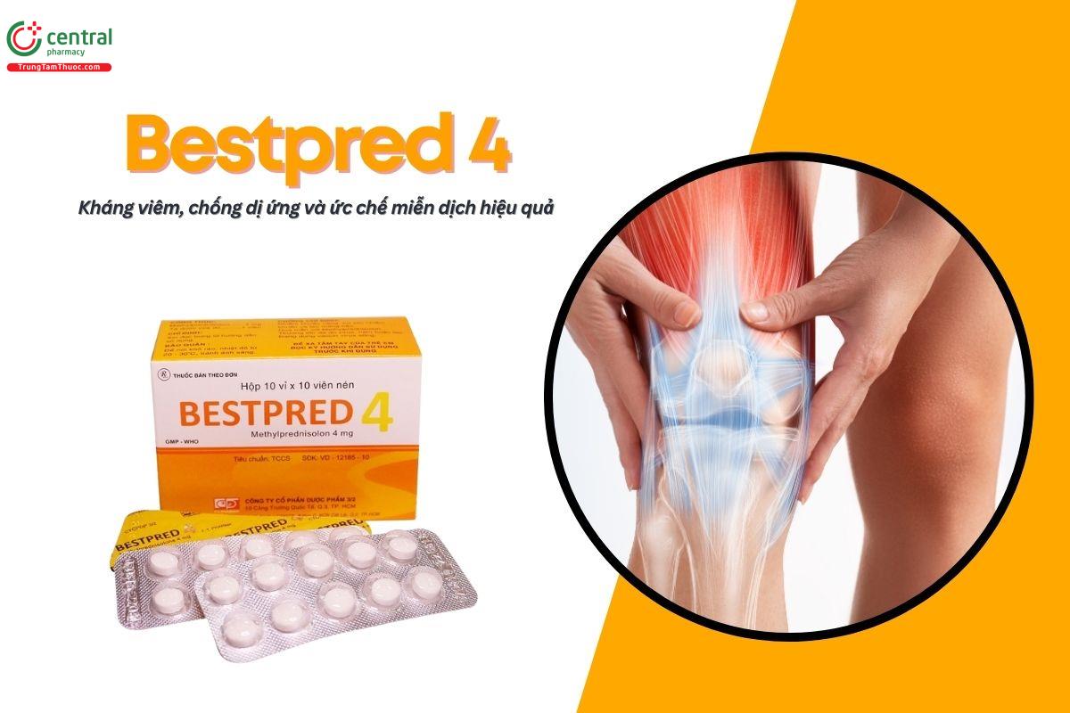 Thuốc Bestpred 4 kháng viêm, chống dị ứng, ức chế hệ miễn dịch