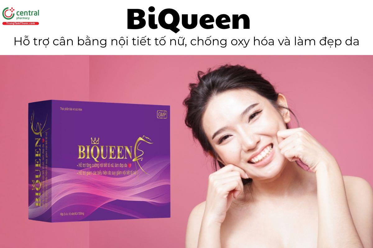 BiQueen - Hỗ trợ cân bằng nội tiết tố nữ, chống oxy hóa và làm đẹp da