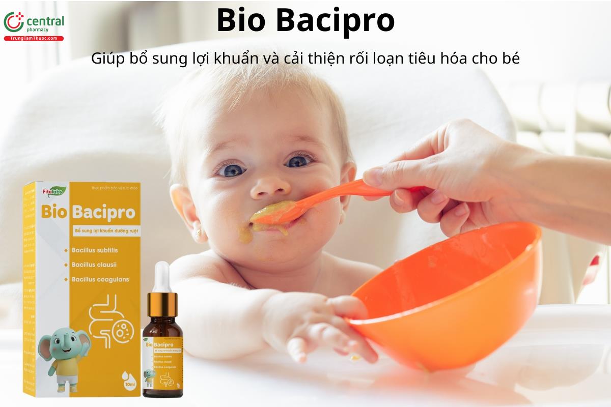 Men vi sinh Bio Bacipro giúp bổ sung lợi khuẩn, hỗ trợ cải thiện tiêu hóa cho bé