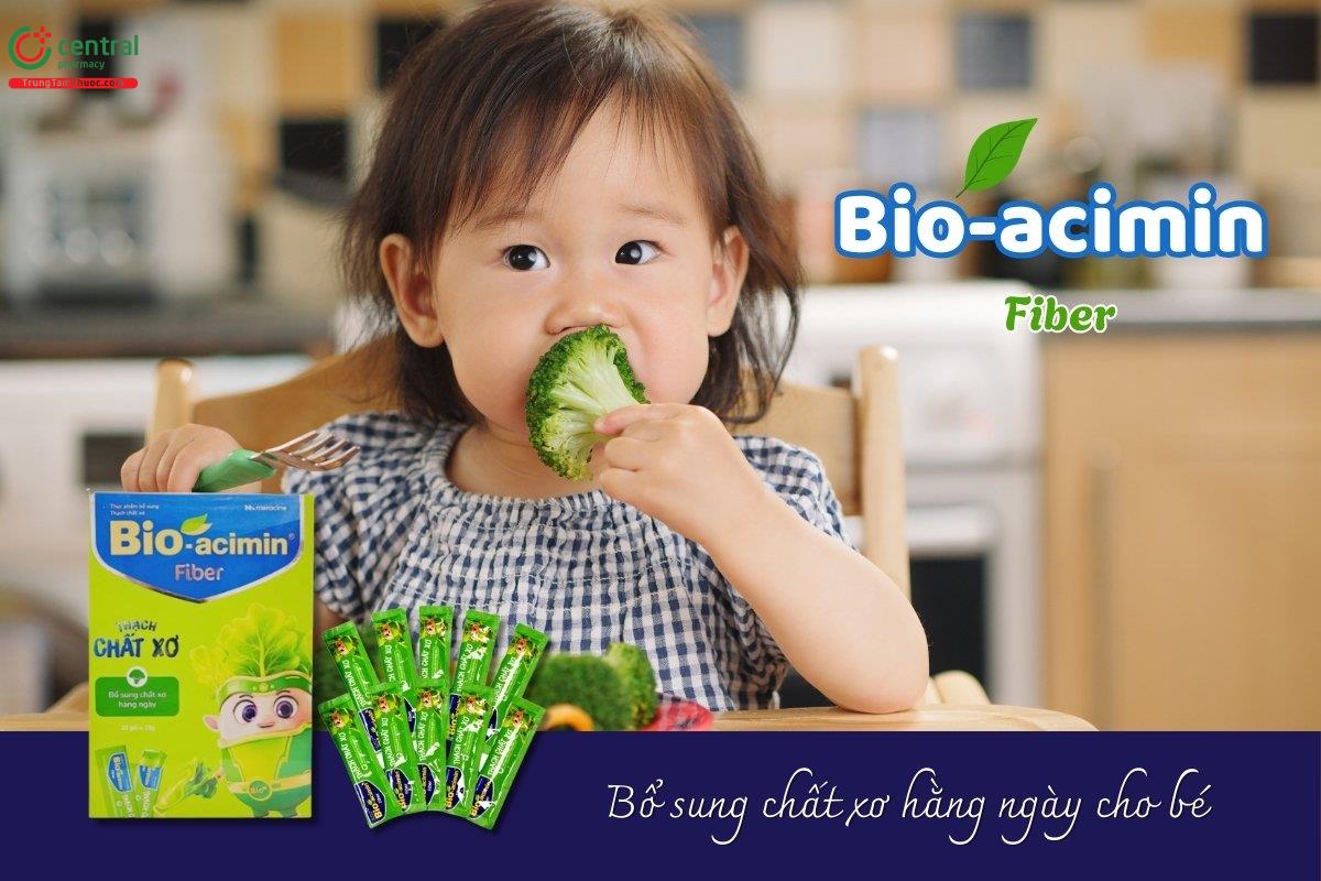 Thạch chất xơ Bio-acimin Fiber hỗ trợ bổ sung chất xơ cho những người có chế độ ăn uống thiếu hụt chất xơ, giúp cải thiện tình trạng táo bón ở cả trẻ em và người lớn.