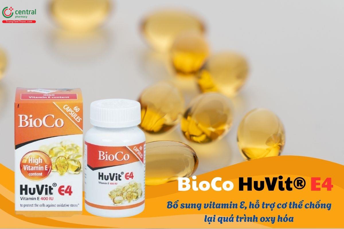 BioCo HuVit® E4 giúp bổ sung vitamin E, góp phần hỗ trợ cơ thể chống lại quá trình oxy hóa.