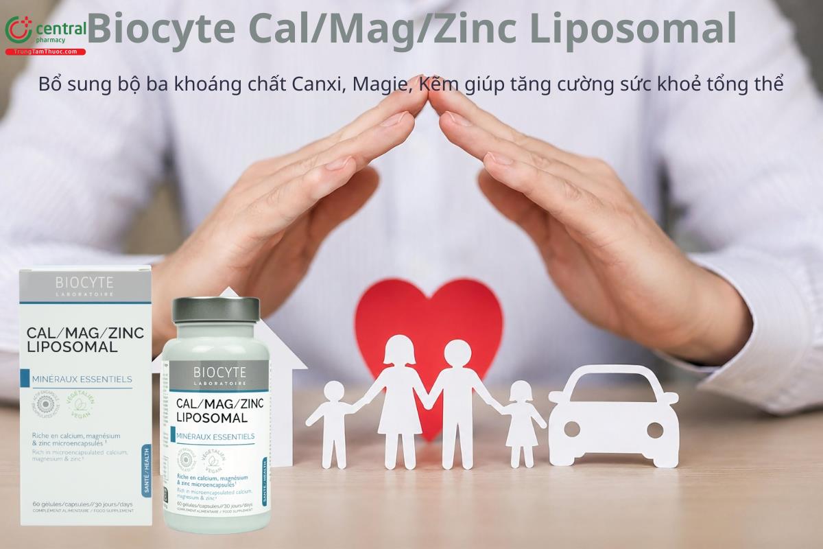 Biocyte Cal/Mag/Zinc Liposomal giúp bổ sung Canxi, Magie, Kẽm
