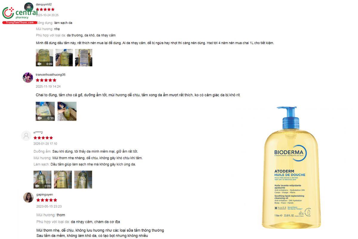 Bioderma Atoderm Huile De Douche - Dùng cho da khô, nhạy cảm