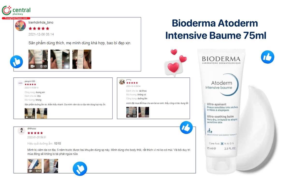 Một số đánh giá của người dùng về sản phẩm Bioderma Atoderm Intensive Baume 75ml