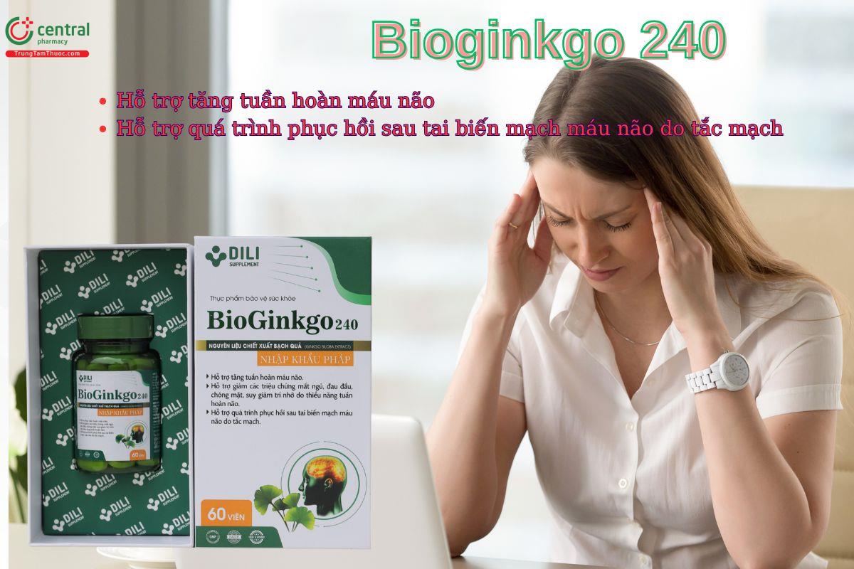 Viên uống Bioginkgo 240 giúp tăng cường tuần hoàn máu não