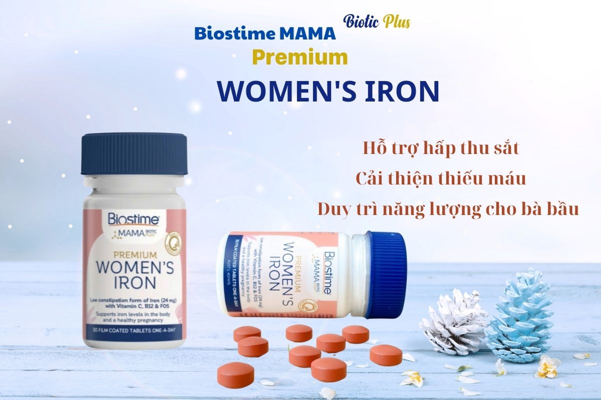 Biostime Mama Biotic Plus Premium Women's Iron hỗ trợ hấp thu sắt