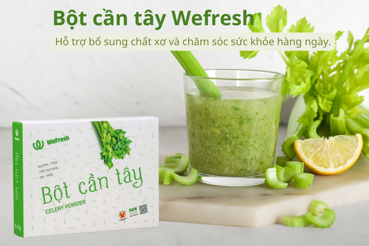 Bột cần tây Wefresh bổ sung chất xơ và chăm sóc sức khỏe hàng ngày.