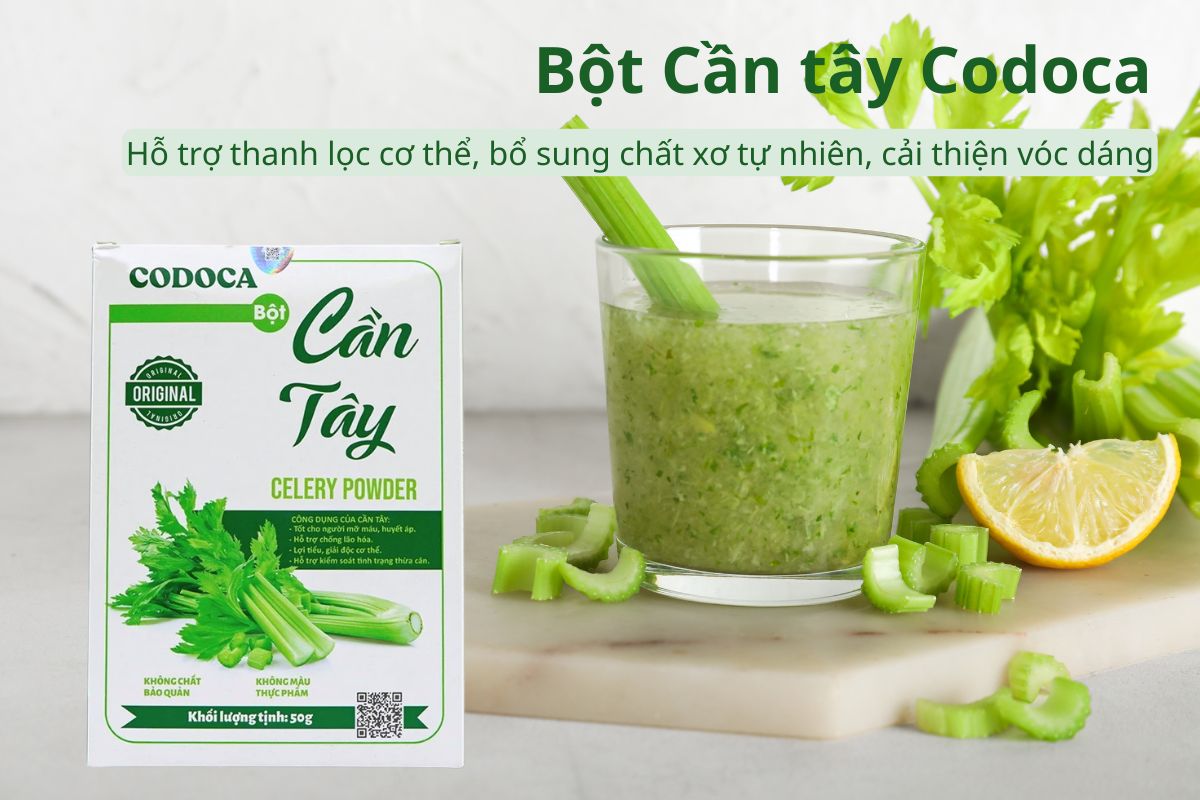 Codoca Bột Cần tây giúp bổ sung chất xơ, hỗ trợ giảm cân, giữ dáng