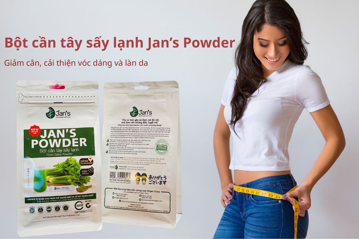Bột cần tây sấy lạnh Jan’s Powder giúp đào thải độc tố, thanh lọc cơ thể