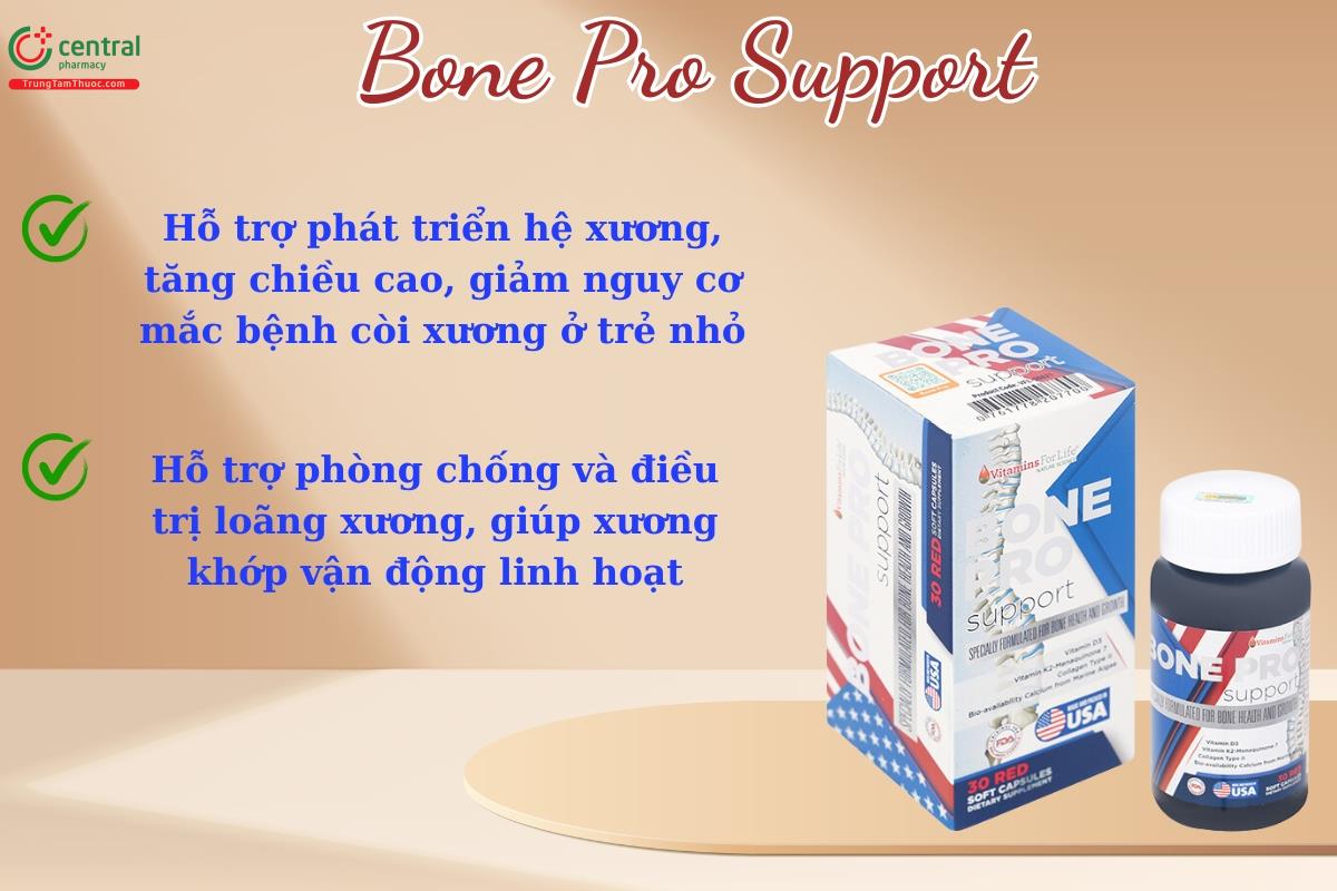 Thuốc Bone Pro Support - Canxi hữu cơ giúp xương chắc khỏe