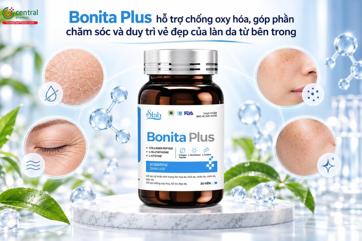 Bonita Plus hỗ trợ chống oxy hóa, góp phần chăm sóc và duy trì vẻ đẹp của làn da từ bên trong