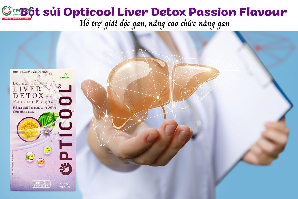 Bột sủi Opticool Liver Detox Passion Flavour hỗ trợ thanh nhiệt, giải độc và nâng cao chức năng gan