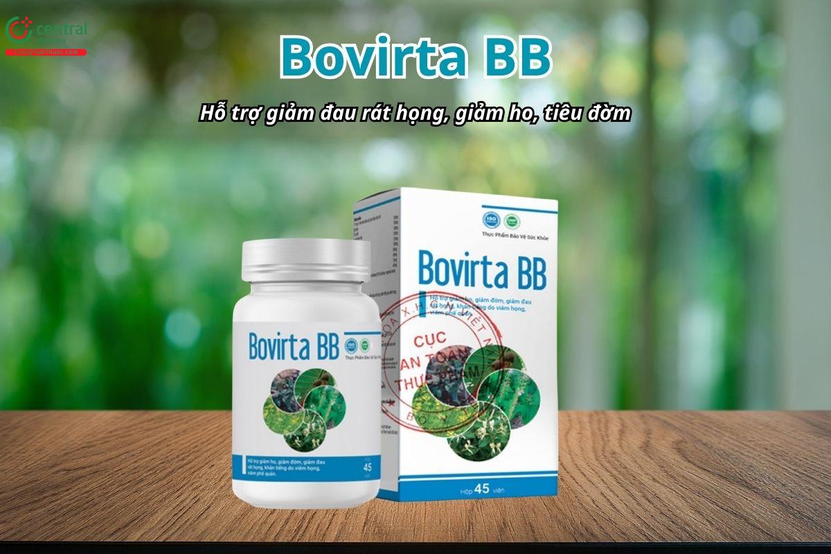 Bovirta BB hỗ trợ giảm đau rát họng, giảm ho, tiêu đờm