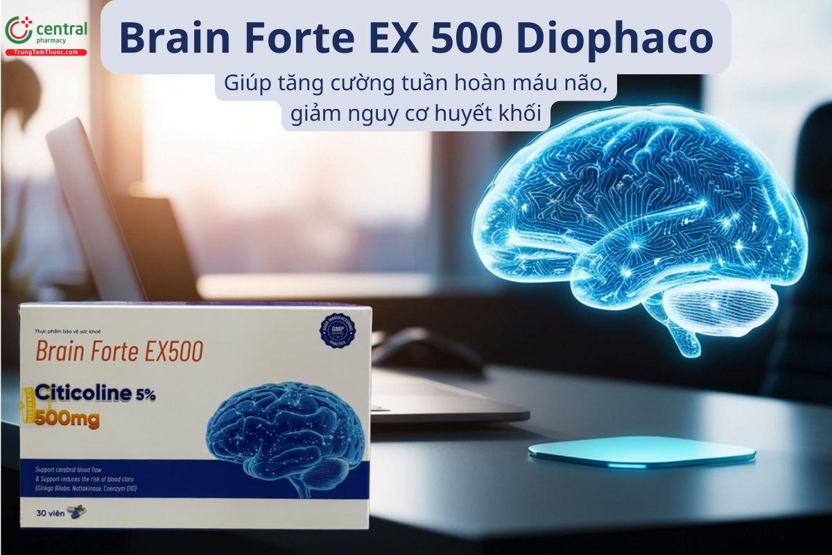 Brain Forte EX 500 Diophaco giúp tăng cường tuần hoàn máu não