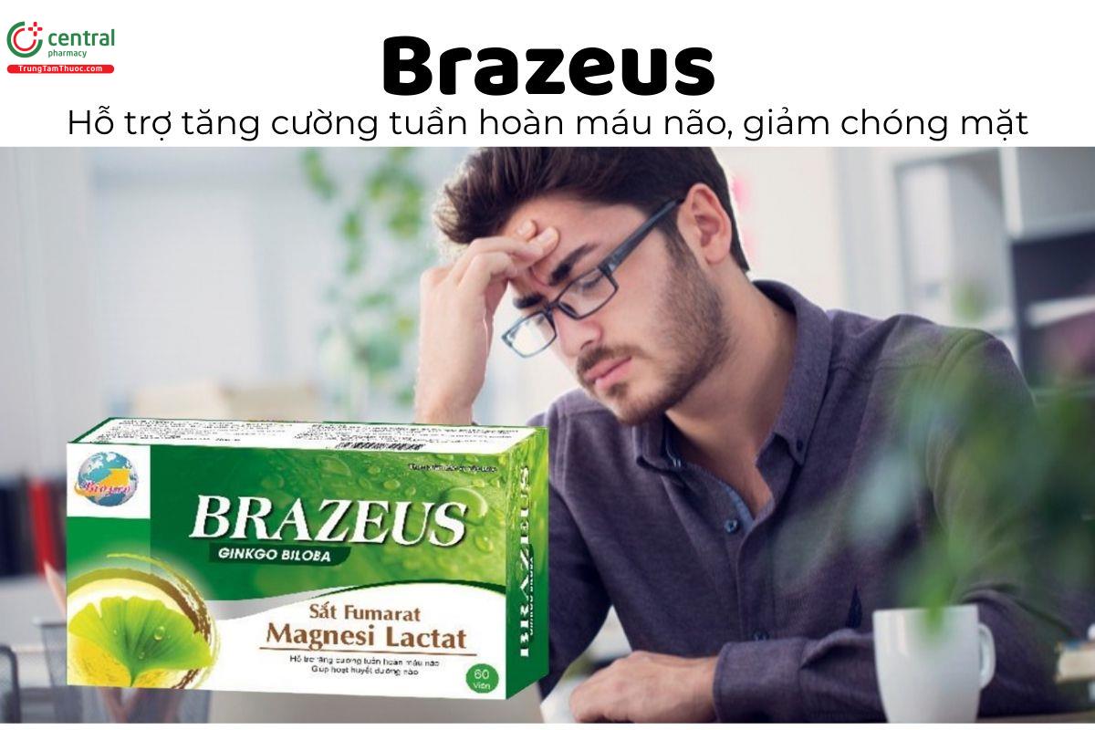 Brazeus - Hỗ trợ tăng cường tuần hoàn máu não, giảm chóng mặt