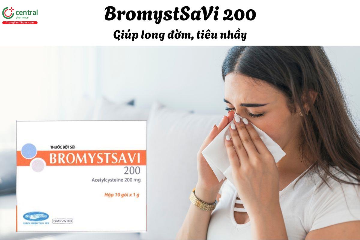 Thuốc BromystSaVi 200 - Giúp tiêu nhầy trong các bệnh lý đường hô hấp