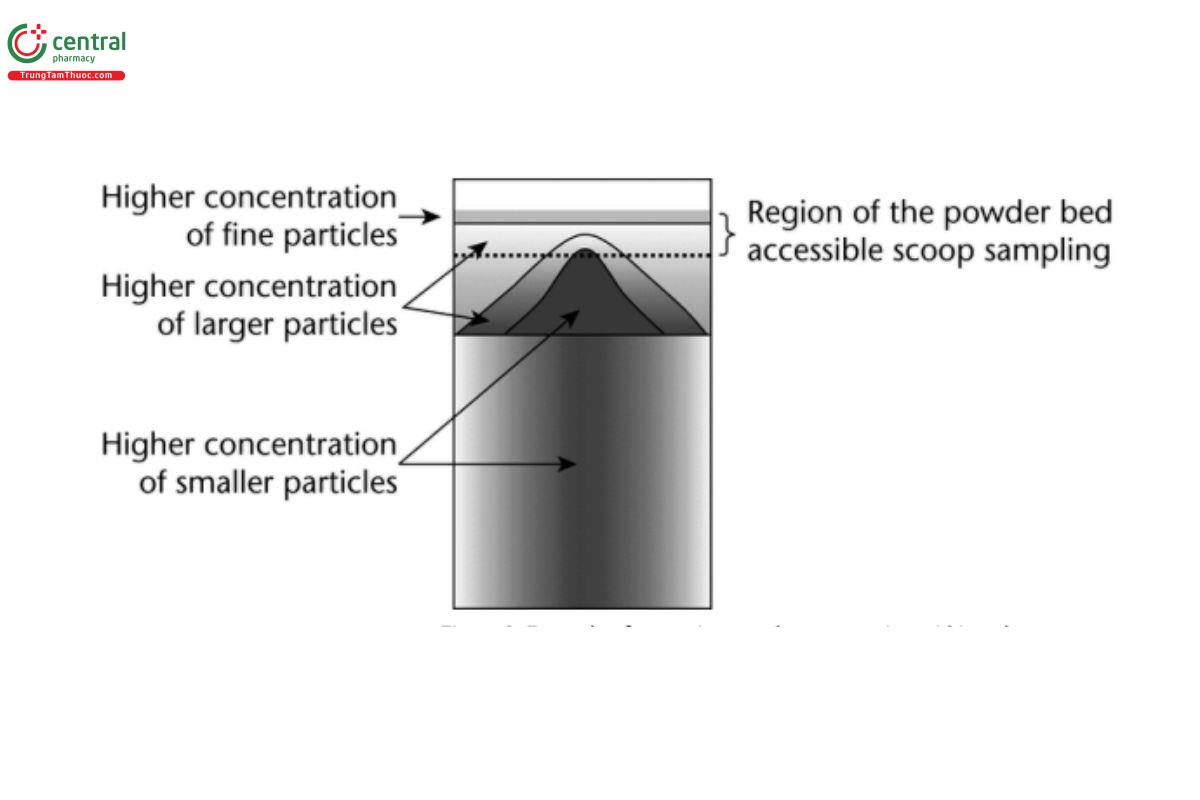 Figure 3. Example of extensive powder segregation within a drum.